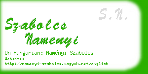 szabolcs namenyi business card